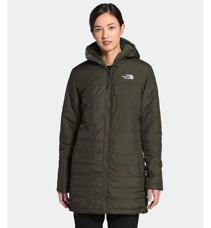 The North Face Parka Dames Mossbud Insulated Reversible EDWN34715 - Donkergroen